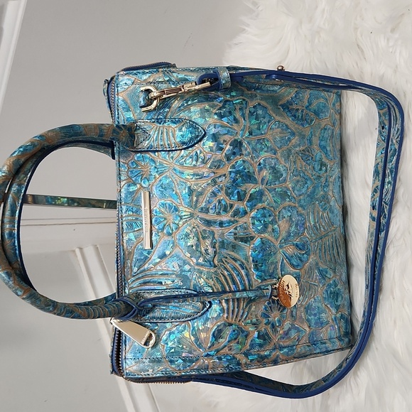 🔹️Brahmin 🔹️Small Caroline Serenity Sonic Genuine Leather Bag  (Pre-owned) - Picture 1 of 12